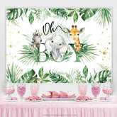 Lofaris Green Safaris Leaf Simple Baby Shower Backdrop For Boy
